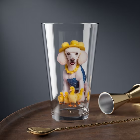 Poodle and Ducklings Mixing Glass, 16oz
