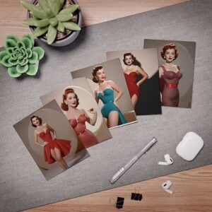 Greeting Card Set - 50’s Pin-Ups , 5-Pack