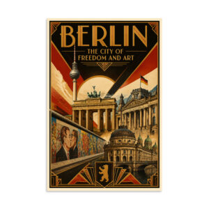 Berlin Germany Vintage Travel Poster - Historical Metropolis on the River Spree