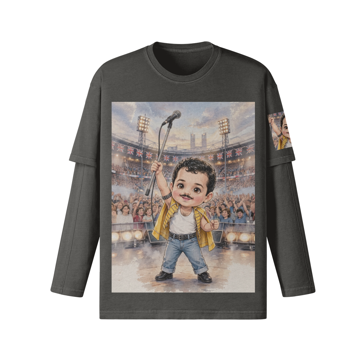 The “Live Aid” Chibi Rock God Faux-Layered Tee