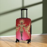 Sunset Runway Luggage Cover — Golden Silhouette Travel Protector