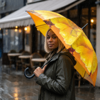 Yellow Floral Foldable Umbrella