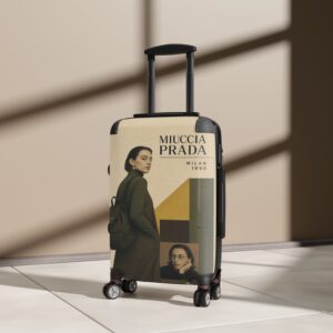 Vintage Fashion Poster Suitcase – "Miuccia Prada Milan 1990" Carry-On