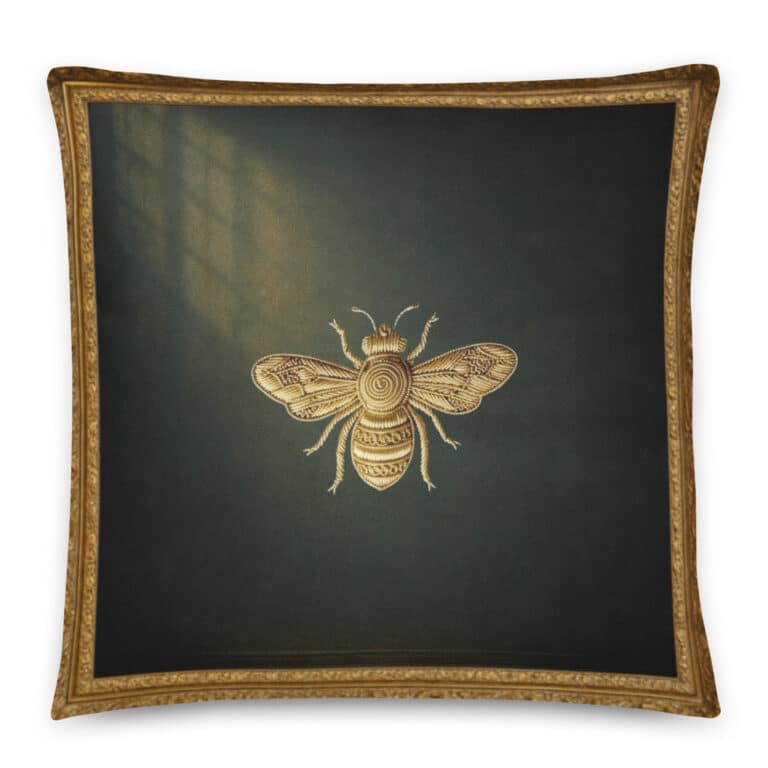 The Fox with a Pearl Earring & the Gilded Bees Pillow