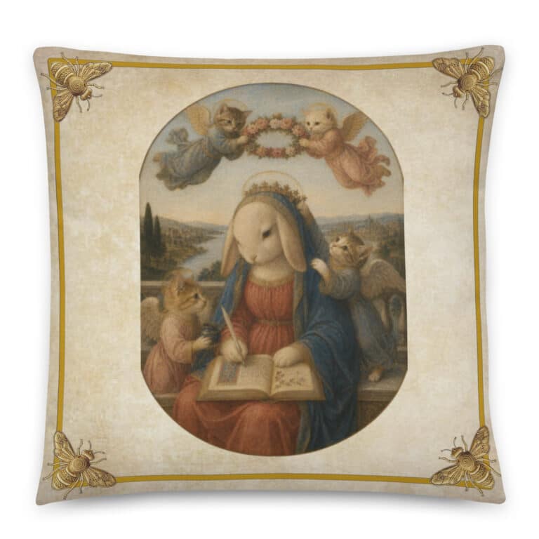 The Rabbit Magnificat & the Gilded Bees Pillow - Angelic Dreamz