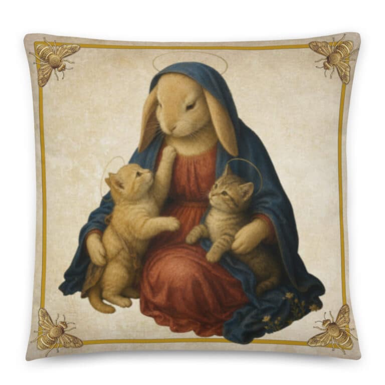 The Meadow Madonna & the Gilded Bees Pillow