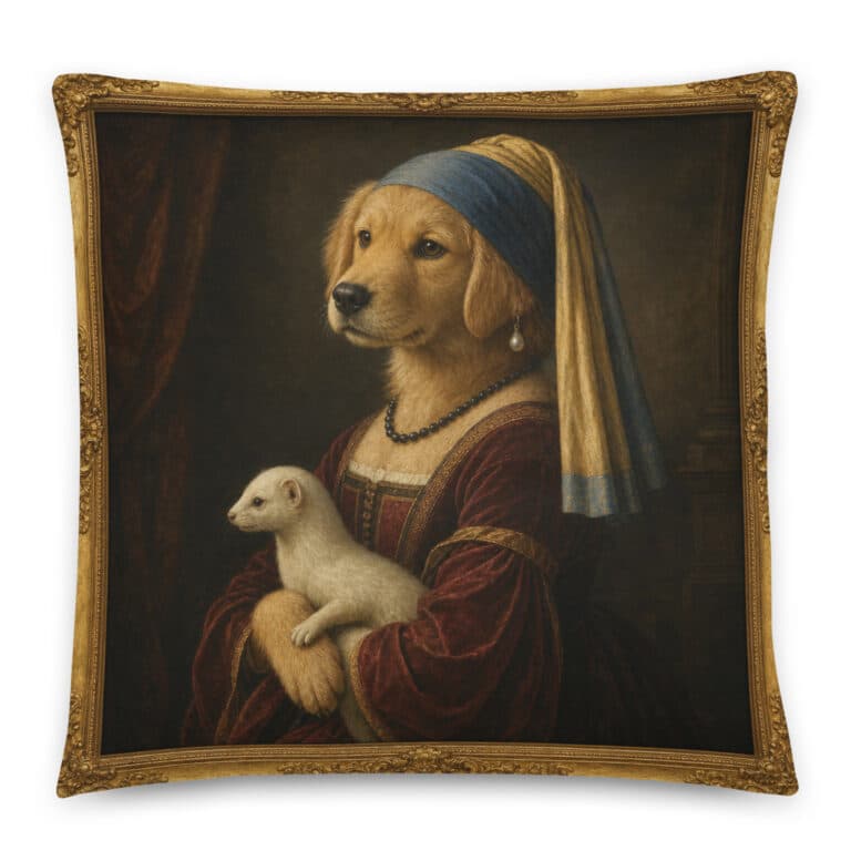 The Lady with the Ermine & the Gilded Bees Pillow