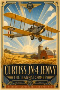 CURTISS JN-4 JENNY — Vintage Transportation Poster