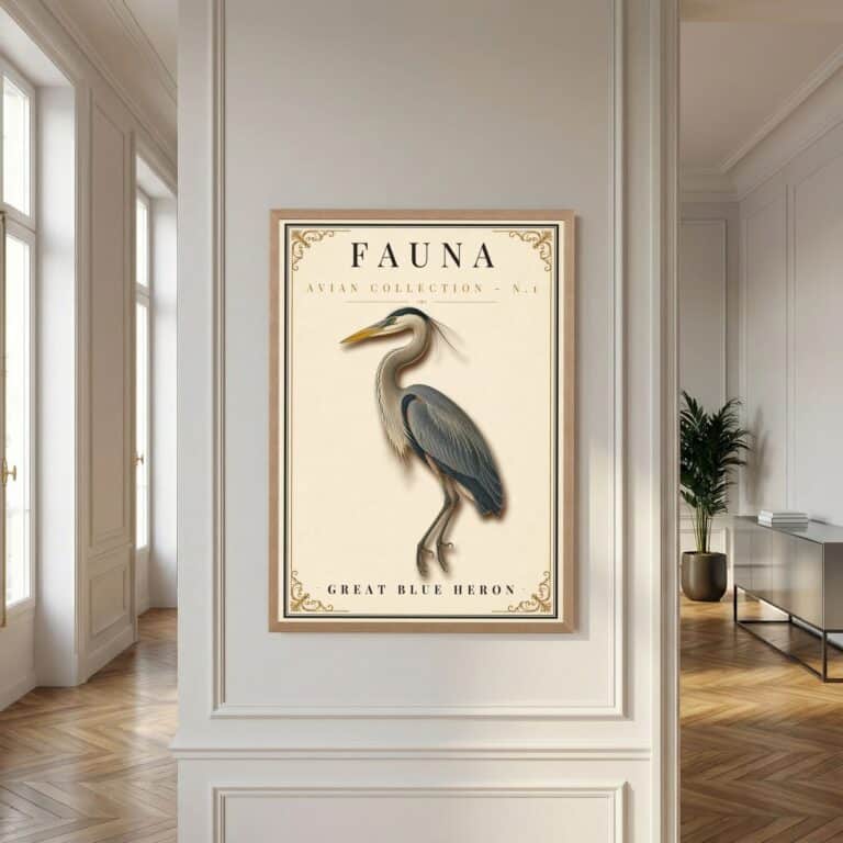 FAUNA No. 1 - Great Blue Heron Vintage Print