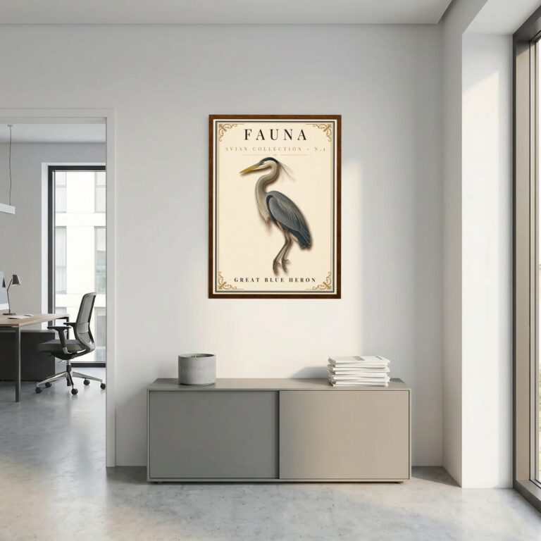 FAUNA No. 1 - Great Blue Heron Vintage Print