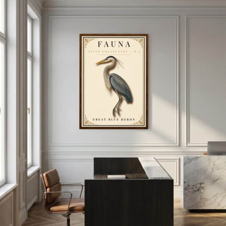 FAUNA No. 1 - Great Blue Heron Vintage Print