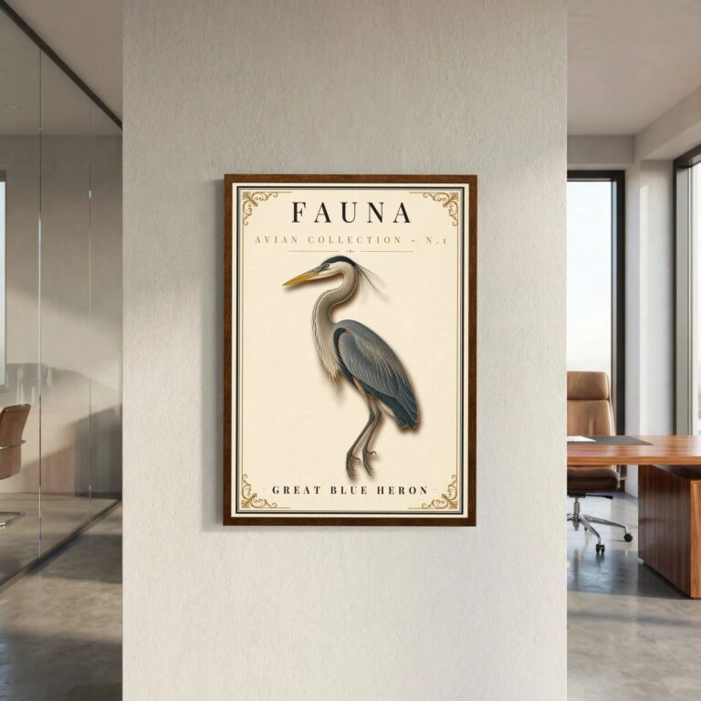 FAUNA No. 1 - Great Blue Heron Vintage Print