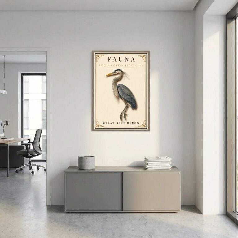 FAUNA No. 1 - Great Blue Heron Vintage Print