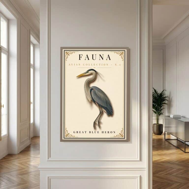 FAUNA No. 1 - Great Blue Heron Vintage Print