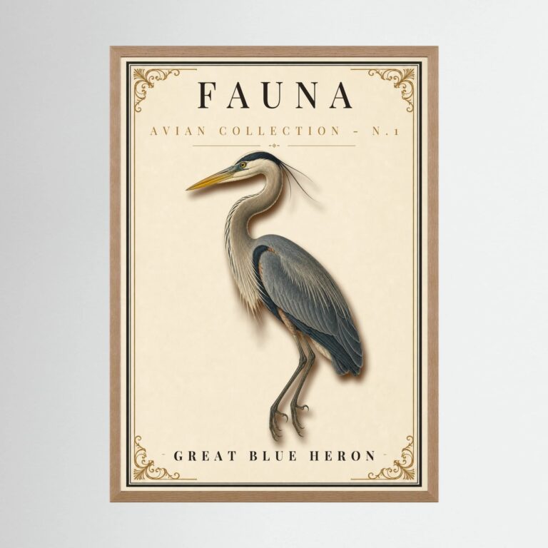FAUNA No. 1 - Great Blue Heron Vintage Print