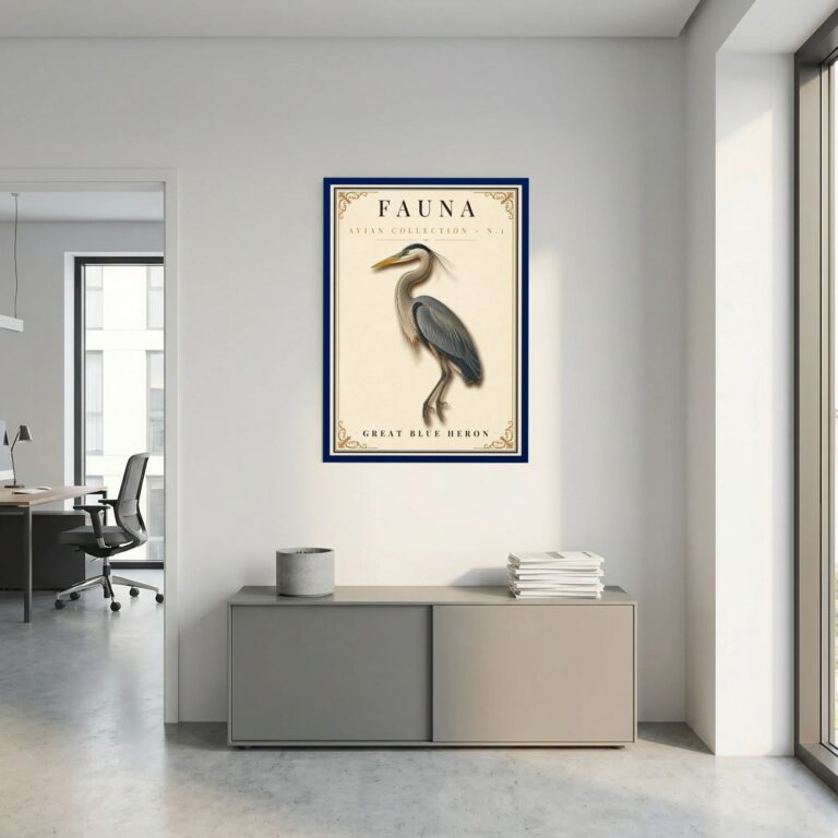 FAUNA No. 1 - Great Blue Heron Vintage Print