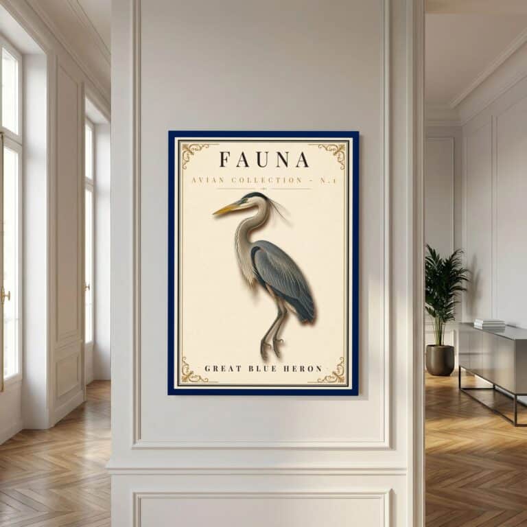 FAUNA No. 1 - Great Blue Heron Vintage Print