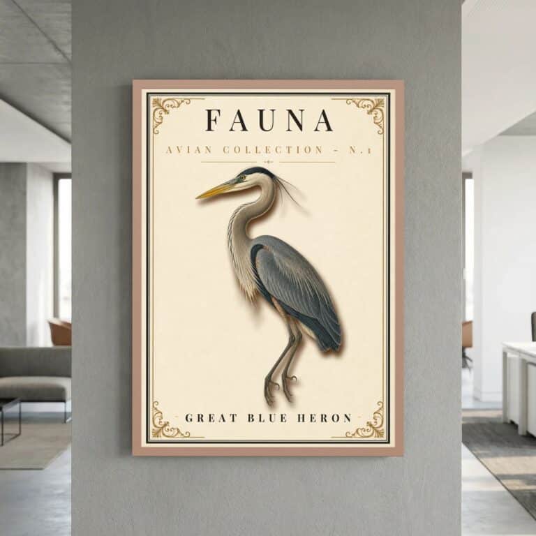 FAUNA No. 1 - Great Blue Heron Vintage Print