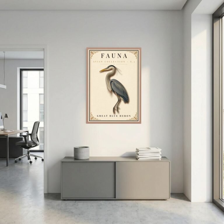 FAUNA No. 1 - Great Blue Heron Vintage Print