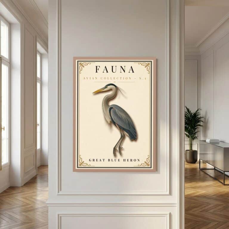 FAUNA No. 1 - Great Blue Heron Vintage Print