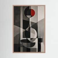 Red Circle in a Room of Gray