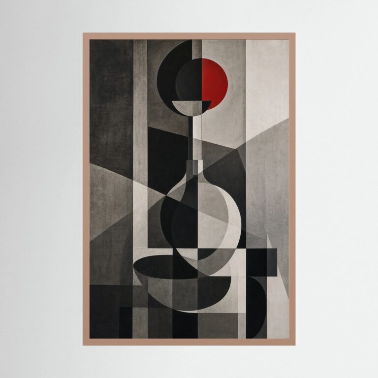 Red Circle in a Room of Gray