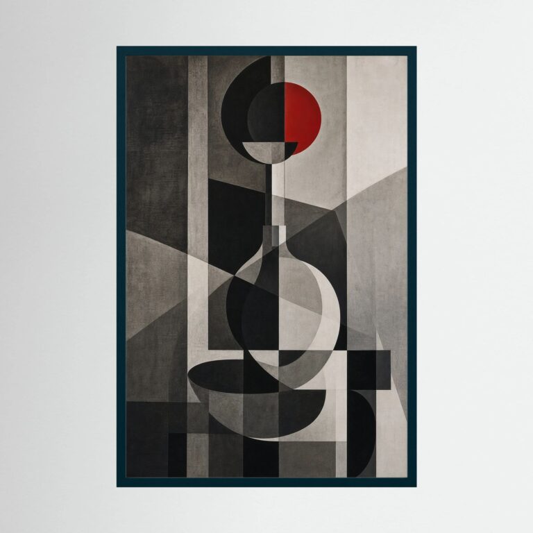 Red Circle in a Room of Gray