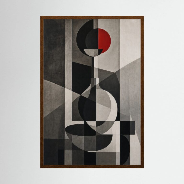 Red Circle in a Room of Gray