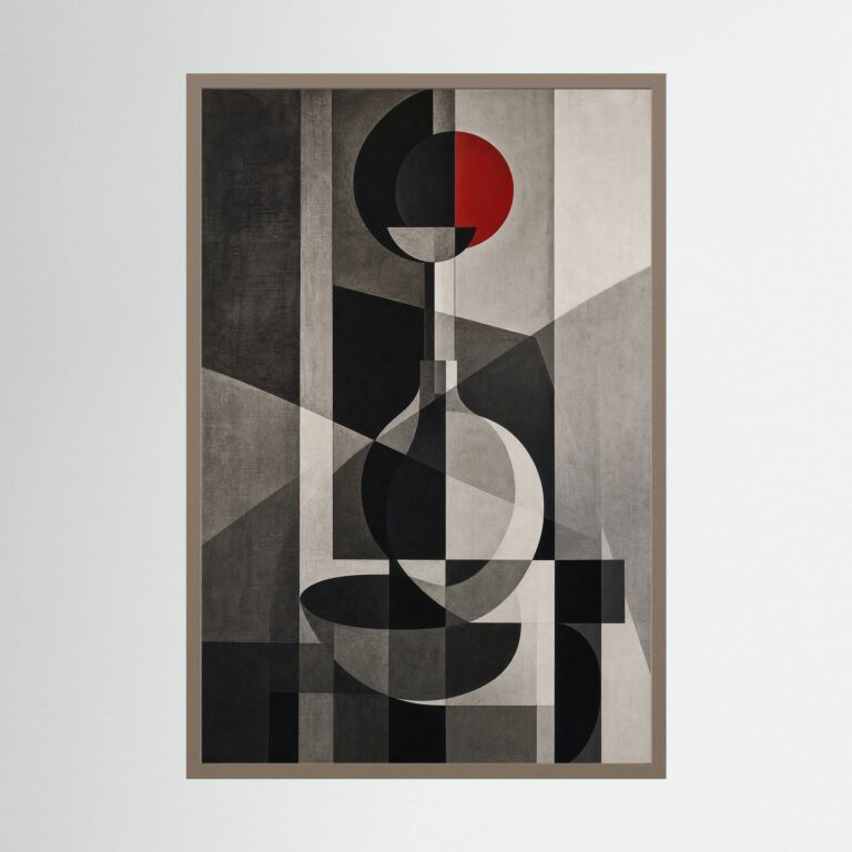 Red Circle in a Room of Gray
