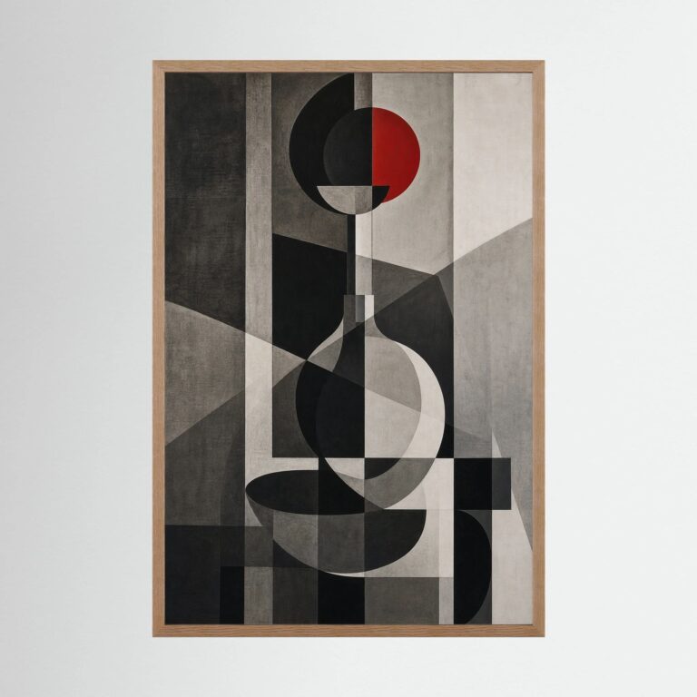 Red Circle in a Room of Gray