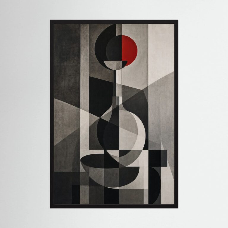 Red Circle in a Room of Gray