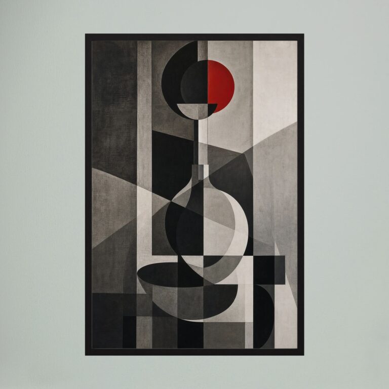 Red Circle in a Room of Gray