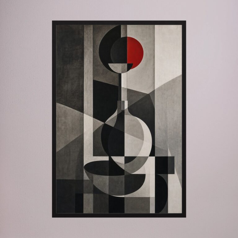 Red Circle in a Room of Gray