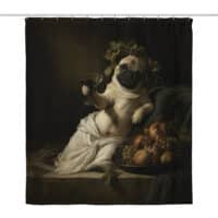 The Pug Bacchus Shower Curtain