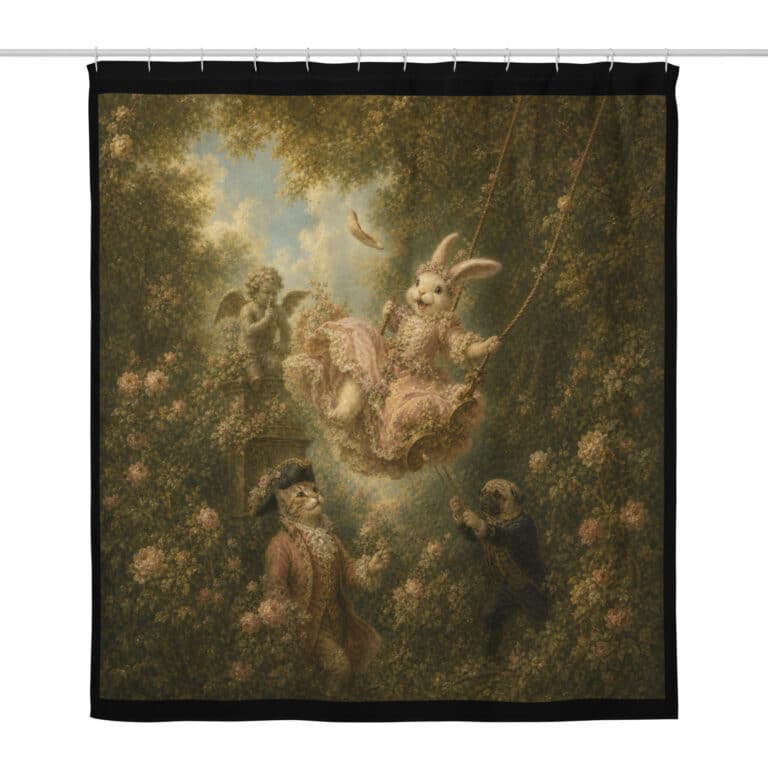 The Rococo Rabbit Swing Shower Curtain