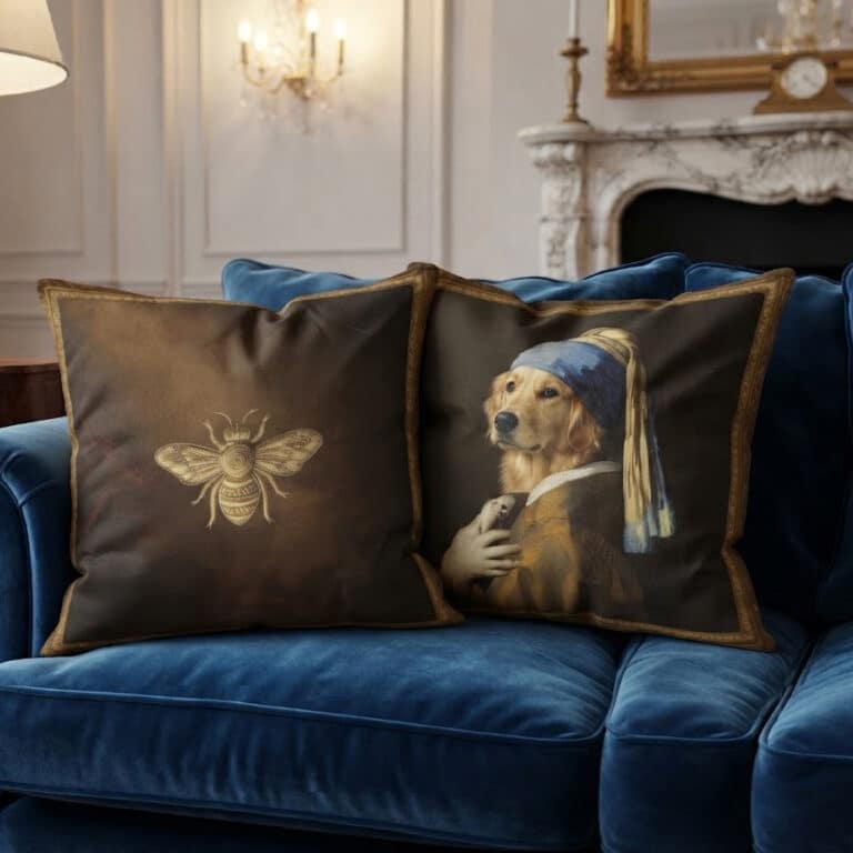 The Lady with the Ermine & the Gilded Bees Pillow
