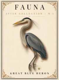 FAUNA No. 1 - Great Blue Heron Vintage Canvas