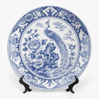 The Chinoiserie Peacock – Delft Blue Plate